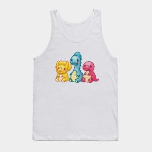 Dinosaur Collection yellow blue red Tank Top